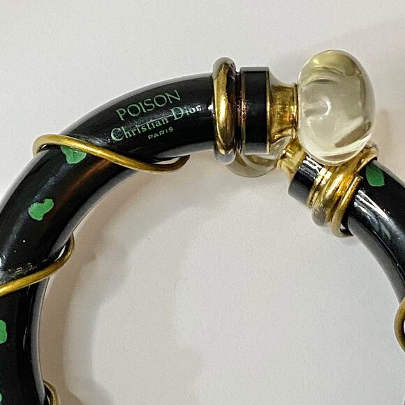 VTG 80s Rare Christian Dior Poison Empty Perfume Glass Bangle Bracelet Atomizer - Picture 3 of 11